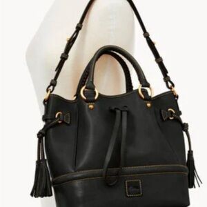 Dooney and Bourke Black Buckley Florentine Leather Tote Bag